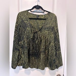 Green and Black Snakeskin Maternity Long Sleeve